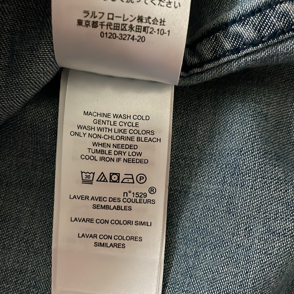 Ralph Lauren Stonewashed Denim Ruffle Shirt - Picture 6 of 9